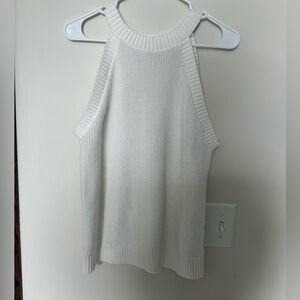 Old Navy Cream Ribbed Halter Knit Tank